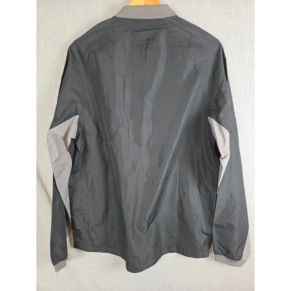 Charles River Mens M Golf Jacket Bunker Windshirt Black Gray‎ Zip Pullover NEW